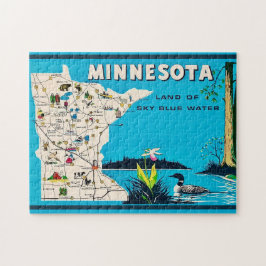 Quebra-cabeça Mapa Antigo de Minnesota 28x35cm