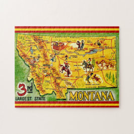 Quebra-cabeça Mapa Antigo de Montana 11x14