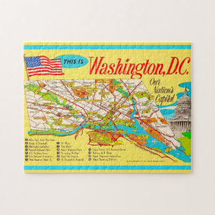 Quebra-cabeça Mapa Antigo de Washington DC 11x14
