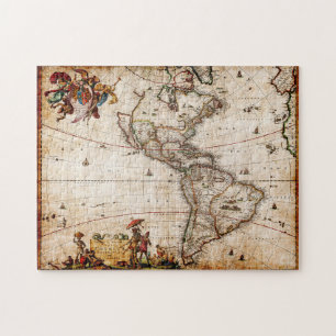 Quebra-cabeça Mapa Antigo do Continente Americano