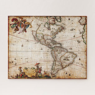 Quebra-cabeça Mapa Antigo do Continente Americano