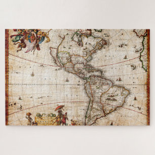 Quebra-cabeça Mapa Antigo do Continente Americano