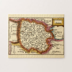 Quebra-cabeça Mapa Antiquário do Condado de Herefordshire Inglat