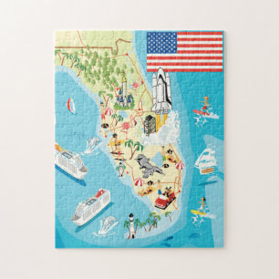 Quebra-cabeça Mapa bonito de Florida dos miúdos