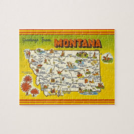 Quebra-cabeça Mapa Carta Postal 8x10 de Montana