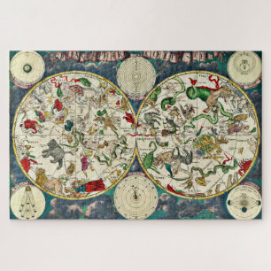 Quebra-cabeça Mapa Celeste Vintage das Constelações 1670