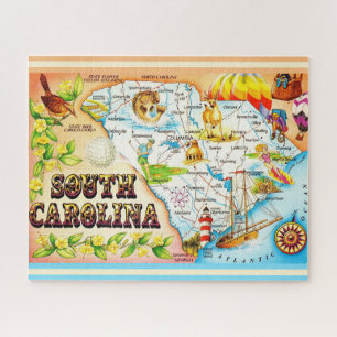 Quebra-cabeça Mapa Colorido da Carolina do Sul