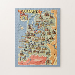 Quebra-cabeça Mapa Colorido da Holanda