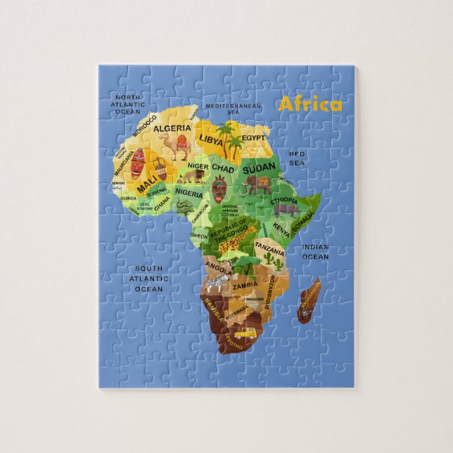 Quebra-cabeça Mapa da África (Vertical)