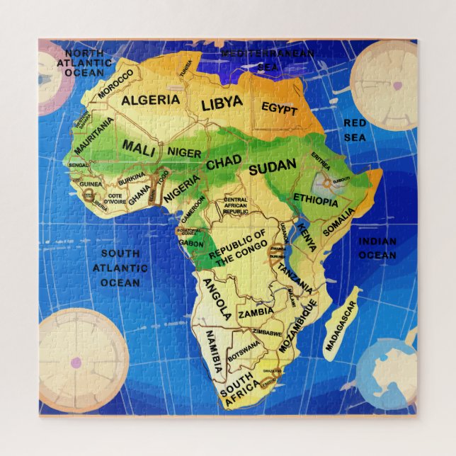 Quebra-cabeça Mapa da África (Vertical)