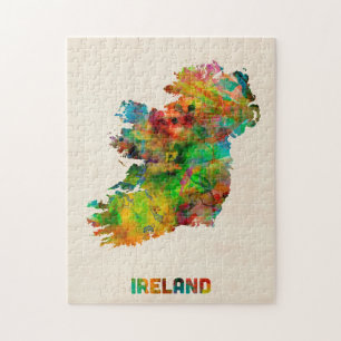 Quebra-cabeça Mapa da aguarela de Ireland Eire