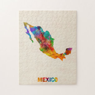 Quebra-cabeça Mapa da aguarela de México