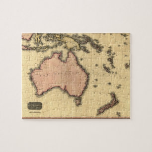 Quebra-cabeça Mapa da Australásia de 1818 - Austrália, Nova Zelâ