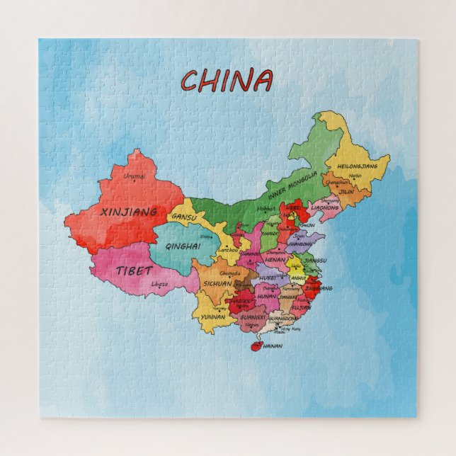 Quebra-cabeça Mapa da China (Vertical)
