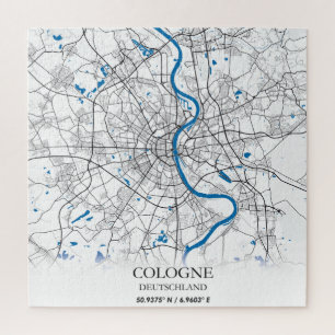 Quebra-cabeça Mapa da cidade de Colônia Deuschland Viagem Simpl