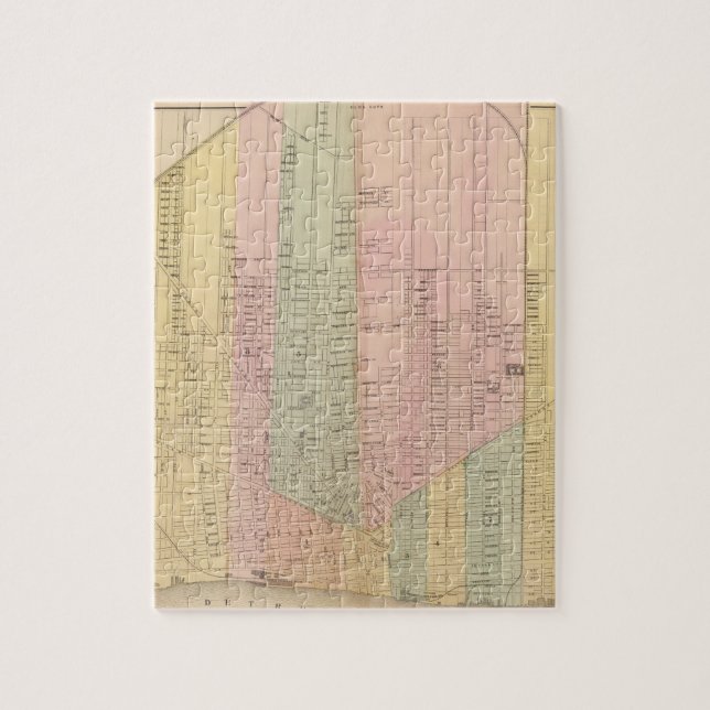 Quebra-cabeça Mapa da Cidade de Detroit (Vertical)