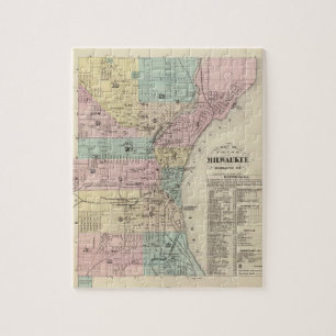 Quebra-cabeça Mapa da Cidade de Milwaukee, Milwaukee Co