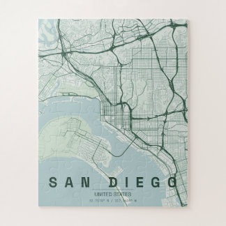 Quebra-cabeça Mapa da Cidade de San Diego EUA Design Minimalista