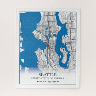 Quebra-cabeça Mapa da Cidade de Seattle Washington Viagem
