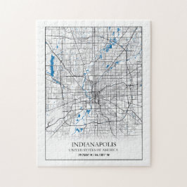 Quebra-cabeça Mapa da Cidade Viagem de Indianapolis Indiana EUA