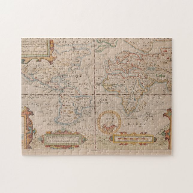 Quebra-cabeça Mapa da circunavegação de Drake do globo (Horizontal)