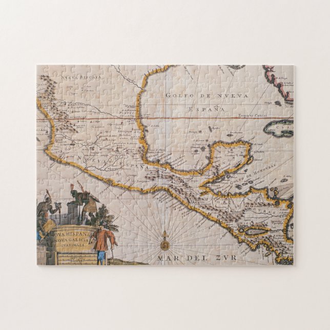 Quebra-cabeça Mapa da espanha nova |New Galiza & Guatemala, 1625 (Horizontal)