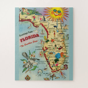 Quebra-cabeça Mapa da Flórida Poster 16x20 grande peça 