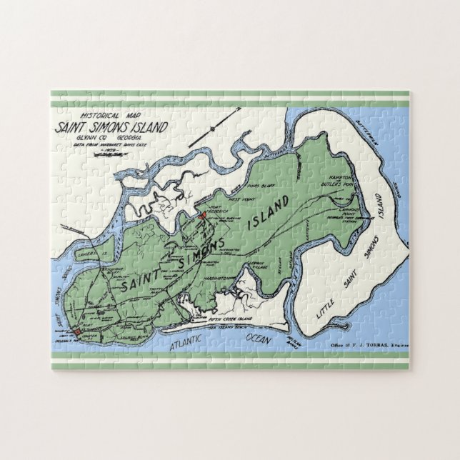 Quebra-cabeça Mapa da Ilha de Simons da rua (Horizontal)