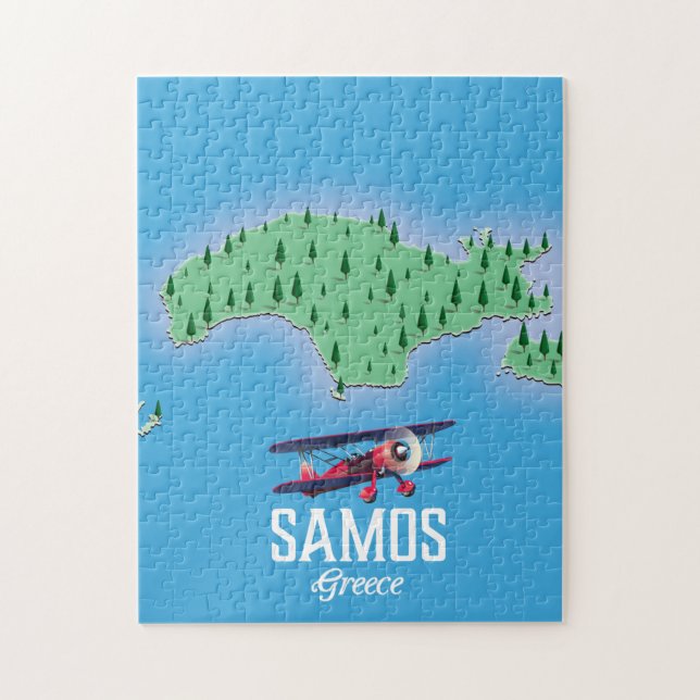 Quebra-cabeça Mapa da ilha grega de Samos (Vertical)
