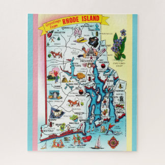 Quebra-cabeça Mapa da Ilha Vintage Rhode