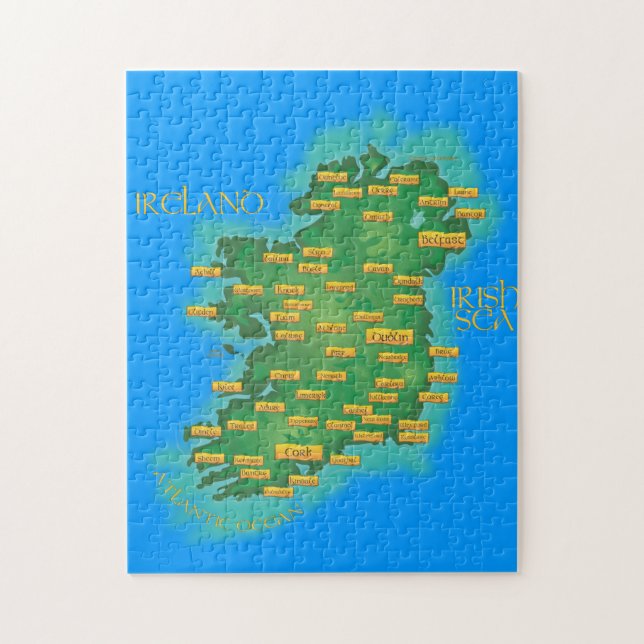 Quebra-cabeça Mapa Da Irlanda (Vertical)
