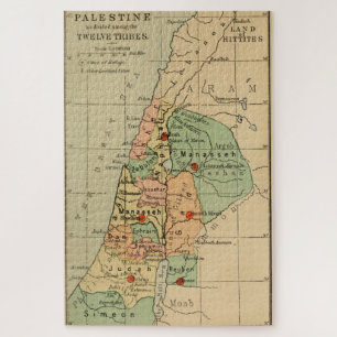 Quebra-cabeça Mapa da Palestina Dividido pelas 12 tribos de 188