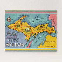 Quebra-cabeça Mapa da Península Norte de Michigan