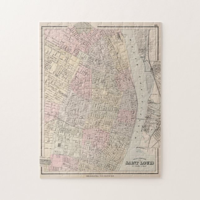 Quebra-cabeça Mapa da Rua Louis MO (1884) (Vertical)