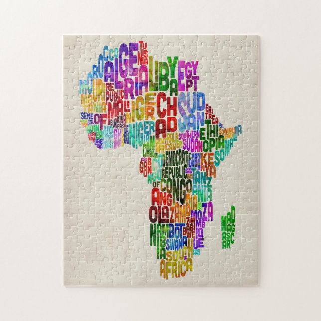 Quebra-cabeça Mapa da tipografia de África (Vertical)