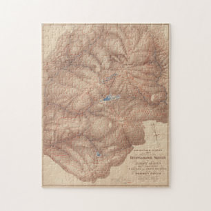 Quebra-cabeça Mapa da Topografia das Montanhas Vintage Adirondac