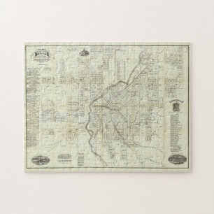 Quebra-cabeça Mapa da Vintage de Denver CO (1879)