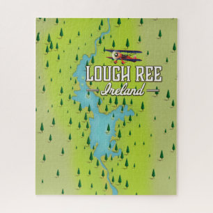 Quebra-cabeça Mapa da Vintagem da Lough Ree Ireland.