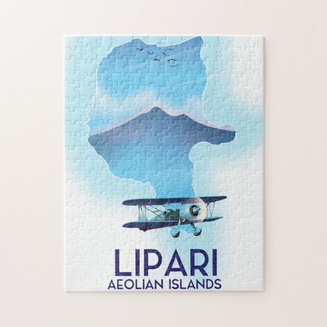 Quebra-cabeça Mapa das Ilhas Eólias Lipari (Vertical)