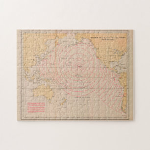 Quebra-cabeça Mapa das ondas sísmicas do tsunami no Havaí (194