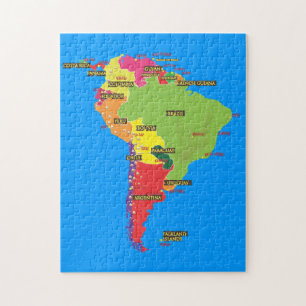 Quebra-cabeça Mapa de Ámérica do Sul
