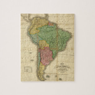 Quebra-cabeça Mapa de Anthony Finley para a América do Sul em 1