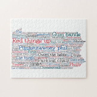 Quebra-cabeça Mapa de Arte do Word Slang da Pensilvânia EUA