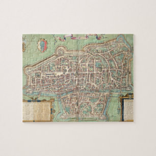 Quebra-cabeça Mapa de Augsburg, de "Civitates Orbis Terrarum" b