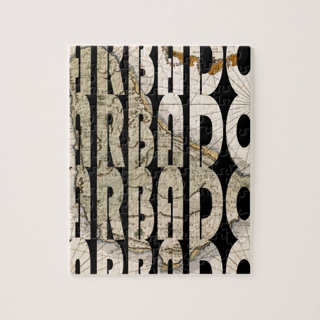 Quebra-cabeça Mapa de Barbados 1758 (Vertical)