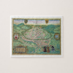 Quebra-cabeça Mapa de Besancon, de "Civitates Orbis Terrarum" b