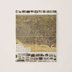 Quebra-cabeça Mapa de Birdseye de Búfalo, New York (1900)