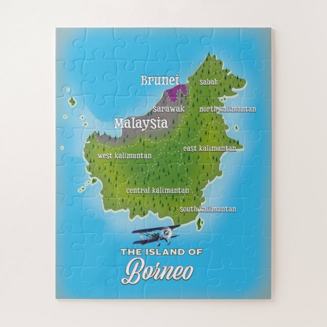 Quebra-cabeça Mapa de Bornéu (Vertical)