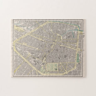 Quebra-cabeça Mapa de Bruxelas Bélgica (1901)