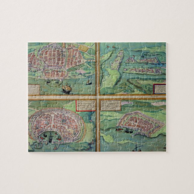 Quebra-cabeça Mapa de Calais, de Malta, de Rodes, e de (Horizontal)